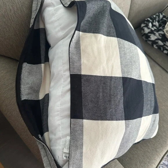Pottery Barn Black and White Checkered Accent Pillows - Picture 6 of 8